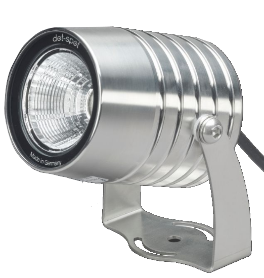 Garten-und Objektspot Clarios eco 230V IP67 mit Montagebügel und Erdspiess Edelstahl-6W 2700K CRI90 35° V4A IP67 470lm 1.5m Anschlusskabel mit freiem Ende-Produktbild