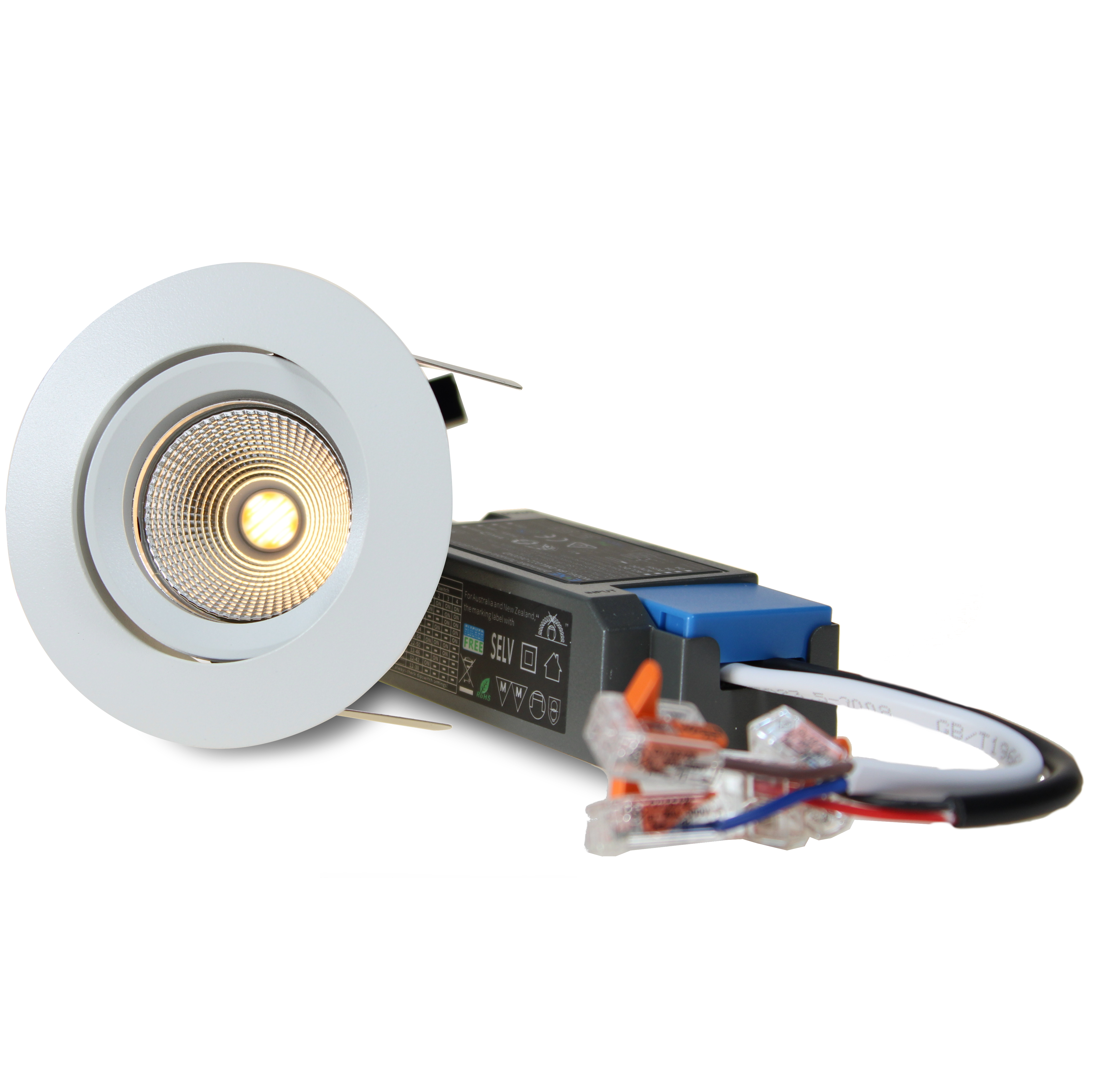 LED-Set Narva weiss-matt 9W 2700-6500K 35° 500mA-900lm CRI95 IP44 DALI steckfertig Ø68/85mm-Produktbild