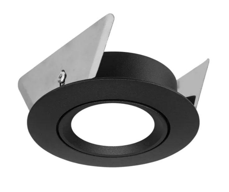 Einbauleuchte schwarz-matt, schwenkbar-Blattfedern Ø80mm/92mm-Produktbild