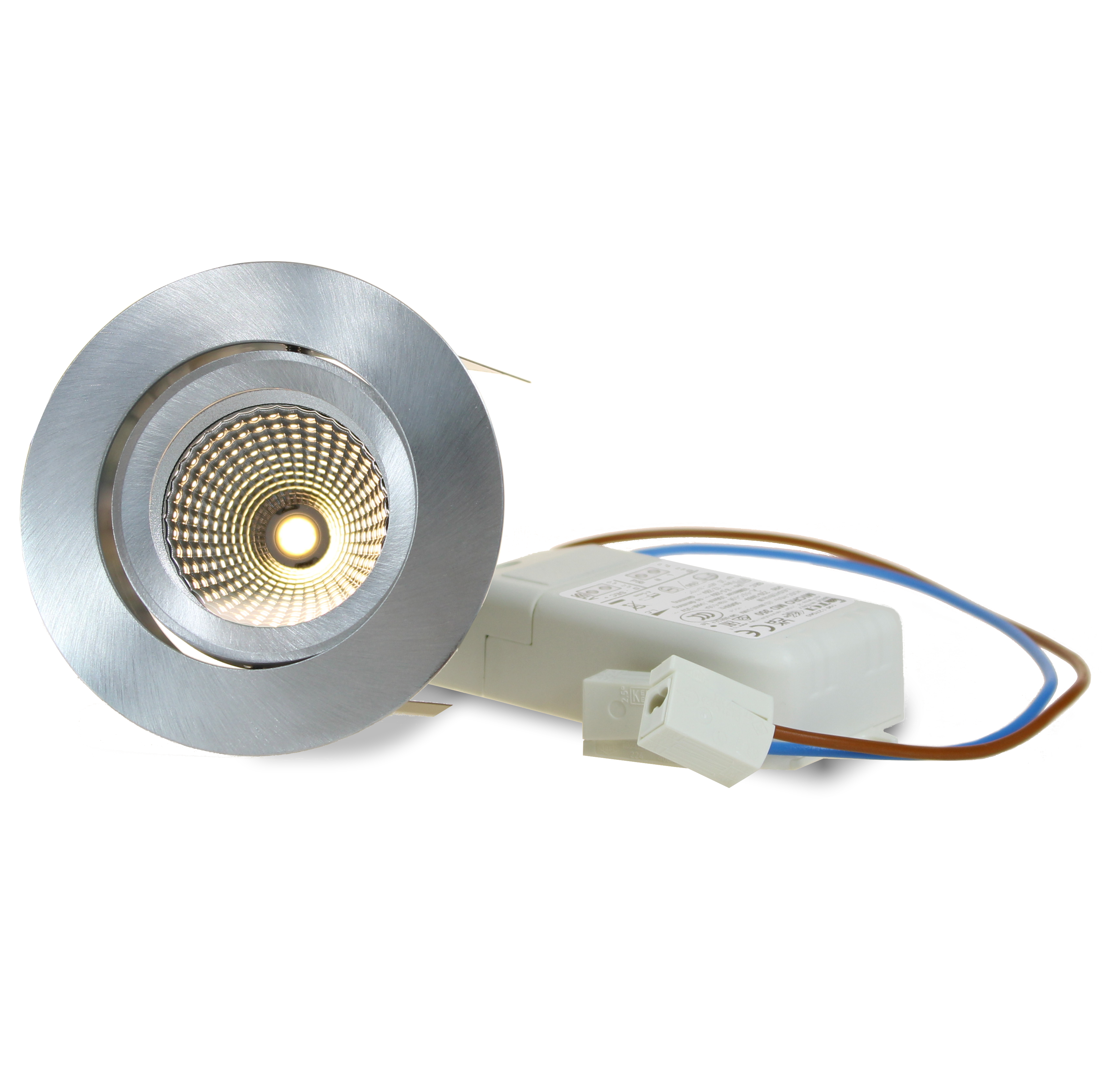 Narva-Set Alu geb. 6.2W 2700K 38° 350mA 670lm-CRI90 dim Ph-an/ab. Steckfertig Ø80/92mm-Produktbild