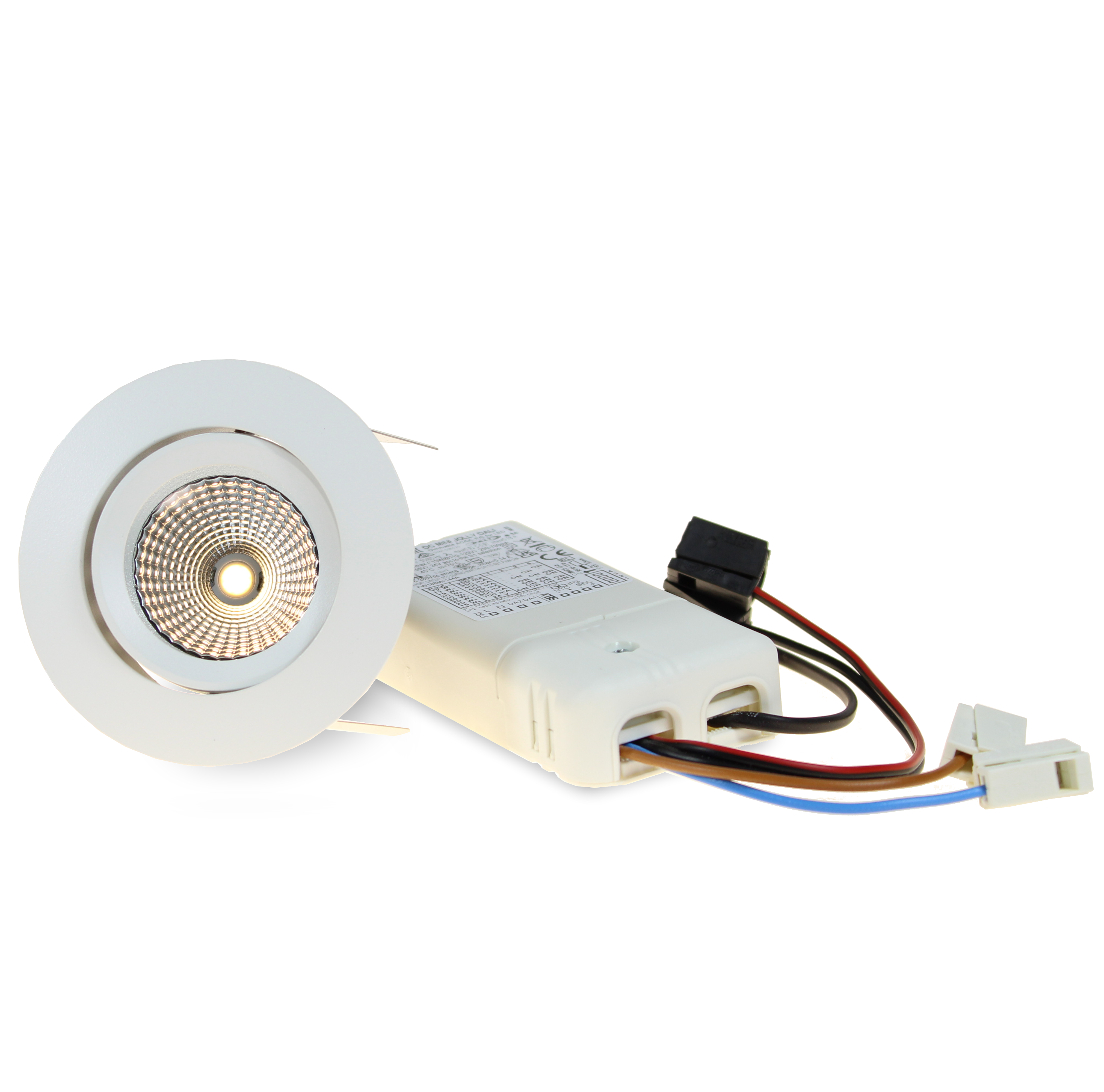 Narva-Set weiss-matt 6.2W 2700K 38° 350mA 670lm-CRI90 dim DALI Steckfertig Ø80/92mm-Produktbild