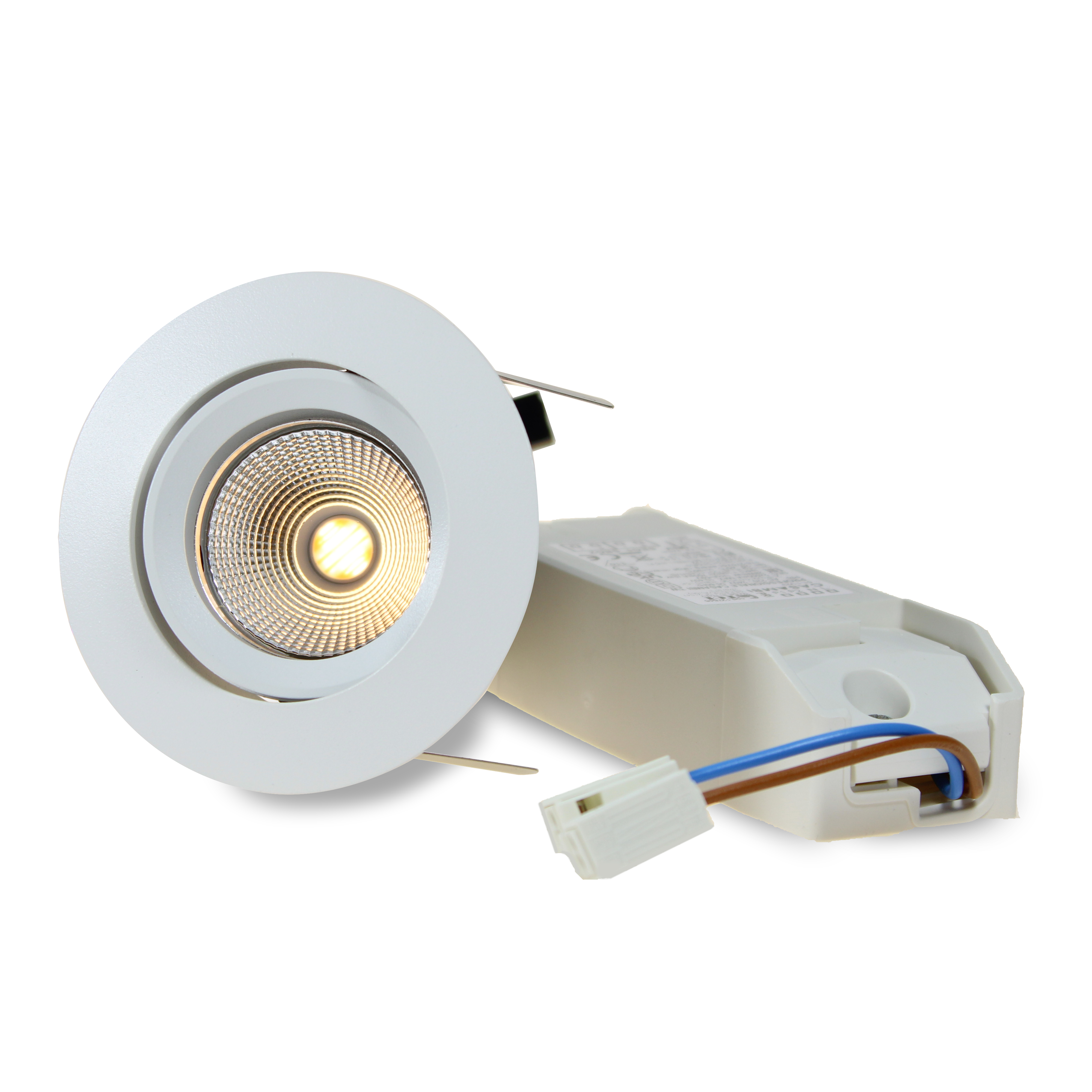 LED-Set Narva weiss-matt 9W 2700-6500K 35° 500mA-900lm CRI95 IP44 Casambi steckfertig Ø80/94mm-Produktbild