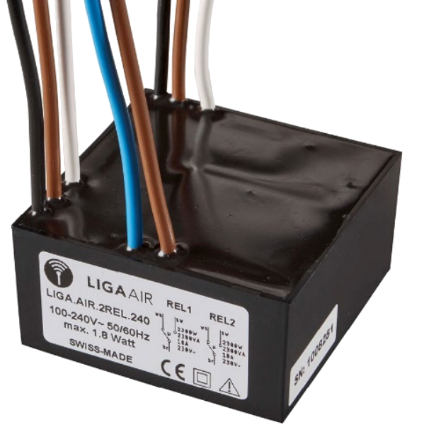 Casambi Schaltrelais 2x2300W 230V/10A - potfrei-LxBxH 35x35x22mm IP44-Produktbild