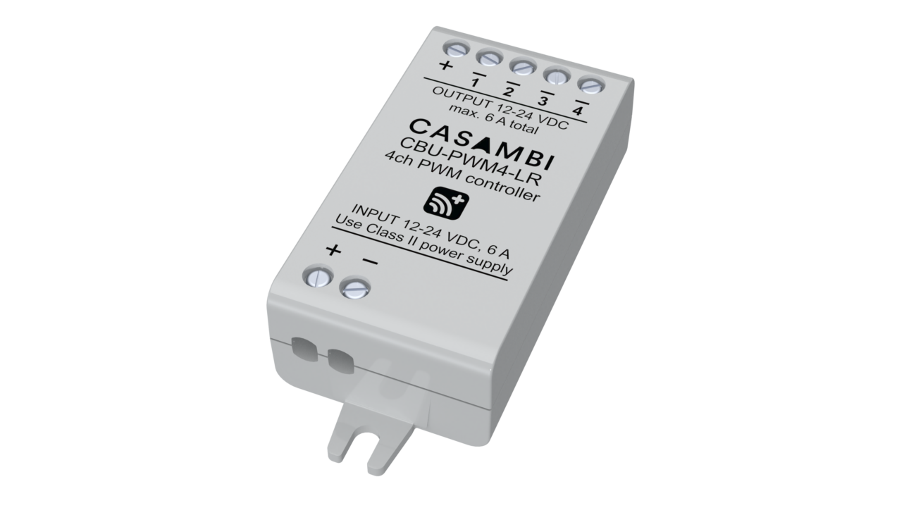 Casambi Controll Unit CBU-PWM4 12-24V Longrange-144W/6A/4CH | LxBxH 72.6x30x18mm IP20-Produktbild